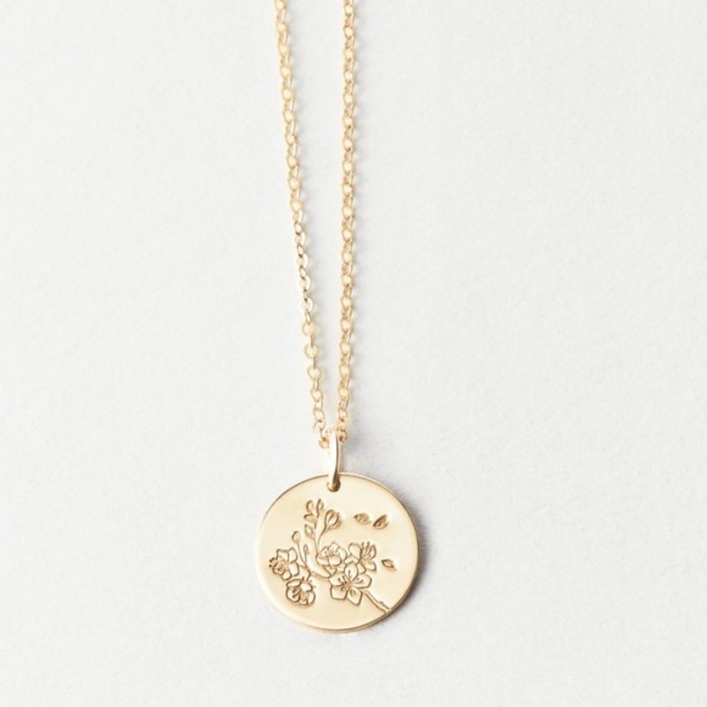 Cherry Blossom March Flower Japanese Necklace - Picture 2 of 15